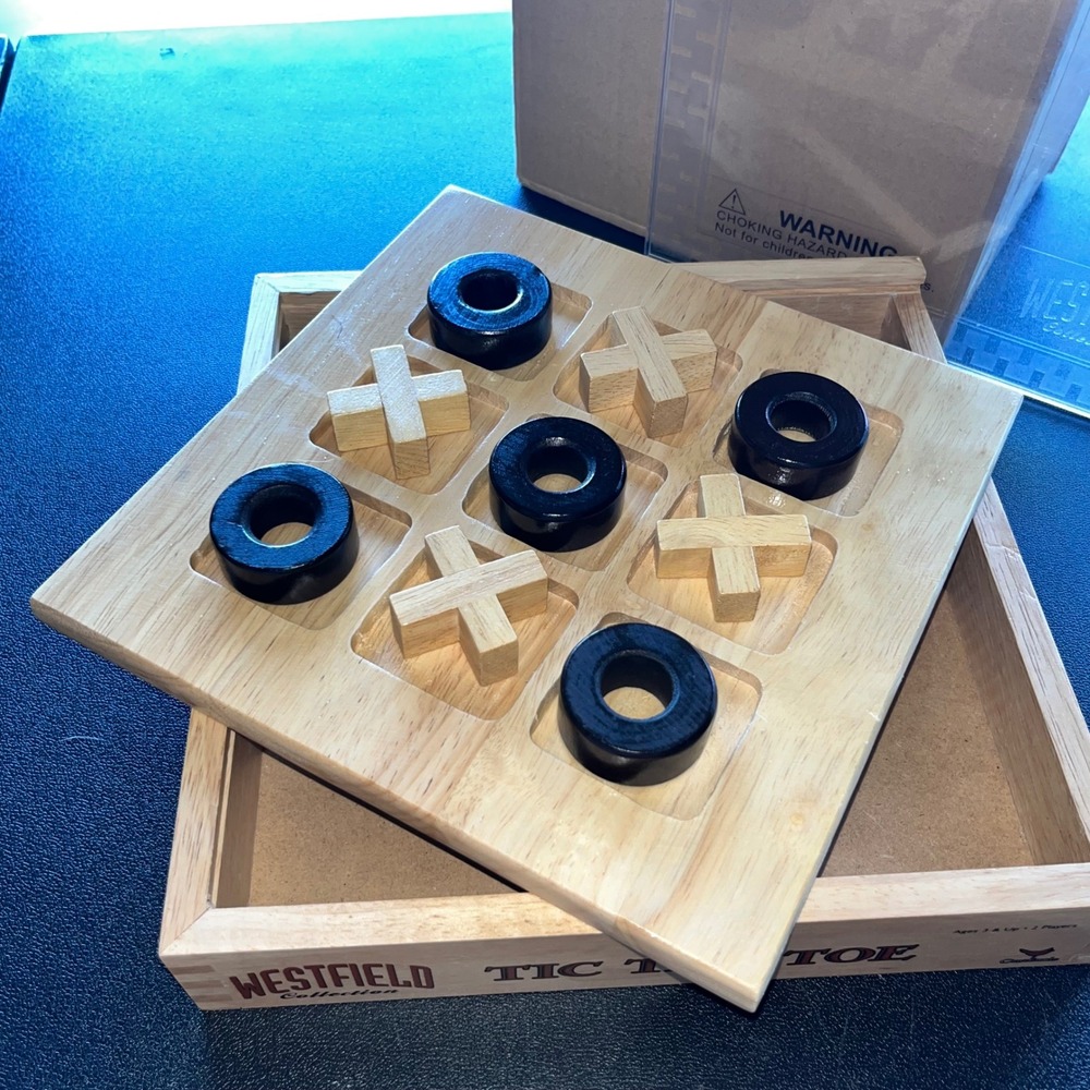 Westfield Collection Wooden Tic Tac Toe Game Board‎ Fun for All Ages